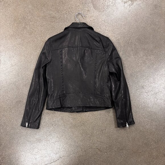 All Saints Dalby Leather Biker Jacket in Black Leather - Picture 9 of 9